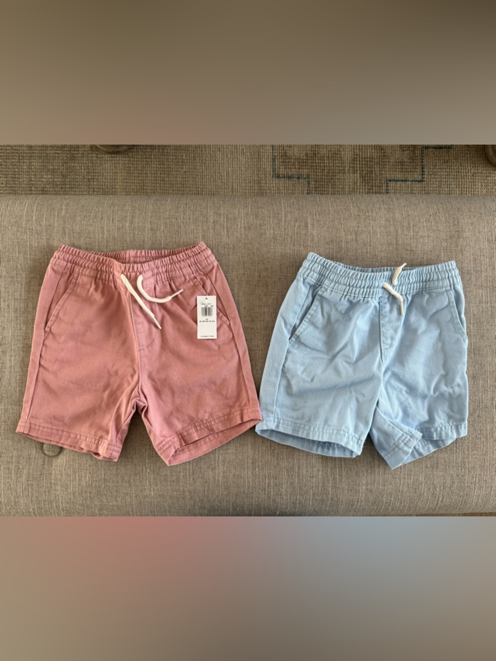 Bundle - Two Casual Drawstring Shorts - Dusty Rose & Light Blue